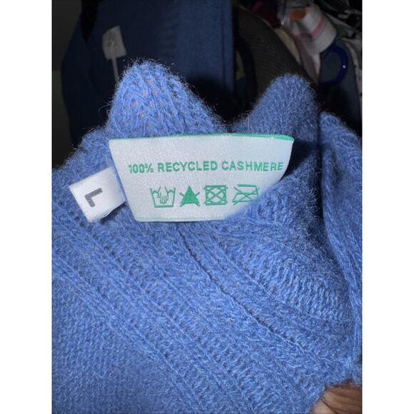 Nobili Vanessa Blue Recycled Cashmere Sweater In GRAFFITE Size L - Picture 13 of 13